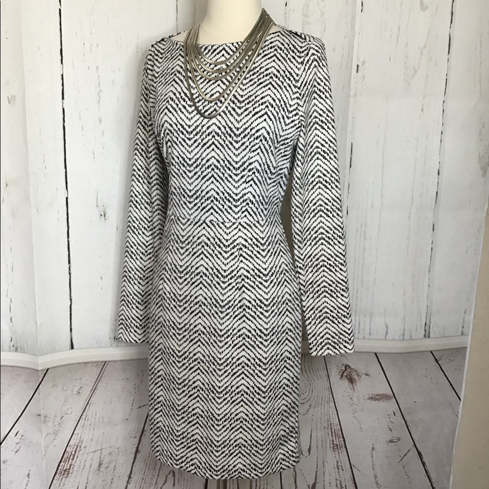 The Limited Black & White Zig Zag Dress